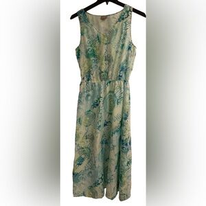 J.Jill Sleeveless Pacific Blue Silk Blend Maxi Dress Size Medium